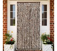 Prolenta Premium - Rideau moustiquaire marron et blanc 90x220 cm chenille