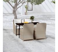 Prolenta Premium - Salon de jardin 5 pièces brun