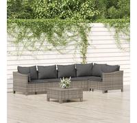 Prolenta Premium - Salon De Jardin 6 Pcs Avec Coussins Gris Résine Tressée Gris