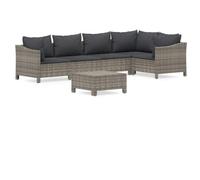 Prolenta Premium - Salon De Jardin 6 Pcs Avec Coussins Gris Résine Tressée Gris
