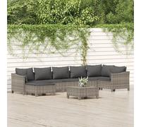 Prolenta Premium - Salon De Jardin 8 Pcs Avec Coussins Gris Résine Tressée Gris