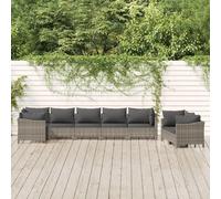 Prolenta Premium - Salon De Jardin 8 Pcs Avec Coussins Gris Résine Tressée Gris