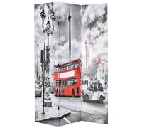 Prolenta Premium - Séparation de pièce pliable 120 x 170 cm London Bus noir et blanc