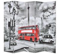 Prolenta Premium - Séparation de pièce pliable 200 x 170 cm London Bus noir-blanc