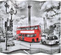 Prolenta Premium - Séparation de pièce pliable 228 x 170 cm London Bus Noir-Blanc