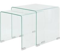 Prolenta Premium - Set de deux tables d'ensemble en verre trempé Transparent