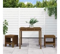 Prolenta Premium - Set de jardin bistrot 3 pièces brun miel pin massif