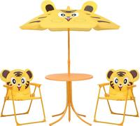 Prolenta Premium - Set de jardin bistrot 3 pièces pour enfants avec parasol jaune