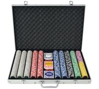 Prolenta Premium - Set de poker avec 1.000 jetons laser aluminium