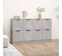 Prolenta Premium Sideboards 2 pcs gris béton 60x30x70 cm bois composite