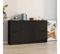 Prolenta Premium - Sideboards 3 pièces noir bois composite