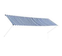 Prolenta Premium - Store rétractable 400 x 150 cm bleu et blanc