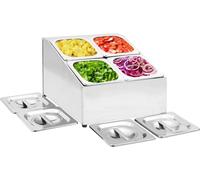 Prolenta Premium - Support Gastronorm avec 4 récipients GN 1/6 Acier inoxydable