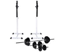 Prolenta Premium - Support pour squats/ haltères longs avec ensemble d'haltères 30,5 kg