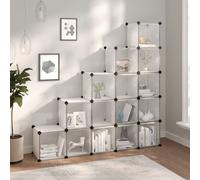 Prolenta Premium - Système d'étagères avec 15 cubes et portes Transparent PP