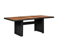 Prolenta Premium - Table À Manger De Jardin Noir 200x100x74 Cm Résine Tressée Noir