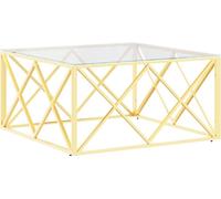 Prolenta Premium - Table basse 80x80x40 cm acier inoxydable et verre