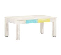 Prolenta Premium Table basse Blanc 110x60x45 cm Bois massif Mango