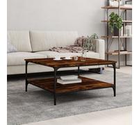 Prolenta Premium - Table basse chêne fumé 80x80x40 cm bois composite