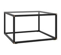 Prolenta Premium - Table basse noire avec verre trempé 60x60x35 cm