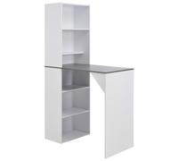 Prolenta Premium - Table de bar avec armoire blanche 115x59x200 cm