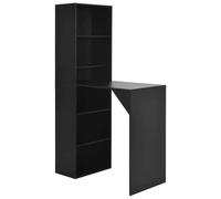 Prolenta Premium - Table de bar avec armoire noir 115x59x200 cm