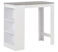 Prolenta Premium - Table de bar avec étagère blanche 110x50x103 cm