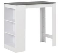 Prolenta Premium - Table de bar avec étagère blanche 110x50x103 cm