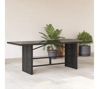 Prolenta Premium - Table De Jardin Avec Dessus En Verre Noir Résine Tressée Noir