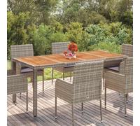 Prolenta Premium - Table De Jardin Dessus En Bois Gris 190x90x75 Cm Résine Tressée Gris