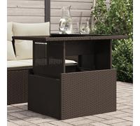 Prolenta Premium - Table De Jardin Dessus En Verre Marron 100x55x73 Cm Poly Rotin Marron