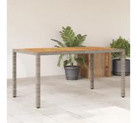 Prolenta Premium - Table De Jardin Et Dessus En Bois D'acacia Gris Résine Tressée Gris