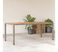Prolenta Premium - Table De Jardin Et Dessus En Bois D'acacia Gris Résine Tressée Gris
