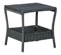 Prolenta Premium - Table De Jardin Gris Foncé 45x45x46,5 Cm Résine Tressée Gris