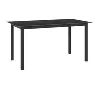 Prolenta Premium - Table De Jardin Noir 150x90x74 Cm Aluminium Et Verre Noir