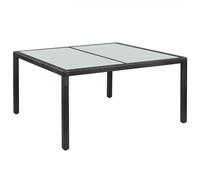 Prolenta Premium - Table De Jardin Noir 150x90x75 Cm Résine Tressée Noir