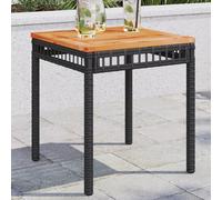 Prolenta Premium - Table De Jardin Noir 38x38x42 Cm Résine Tressée Et Bois Acacia Noir