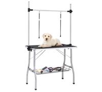 Prolenta Premium - Table de tonte ajustable pour chiens avec 2 boucles et panier