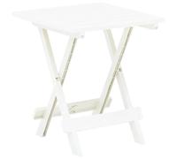 Prolenta Premium - Table Pliable De Jardin Blanc 45x43x50 Cm Plastique Blanc