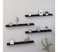 Prolenta Premium - Tablettes murales 4 pcs. Noir 80x9x3 cm