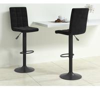 Prolenta Premium - Tabouret de bar 2 pcs. noir velours