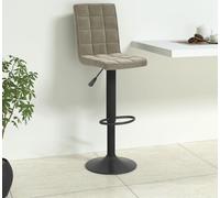 Prolenta Premium - Tabouret de bar gris clair velours