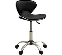 Prolenta Premium - Tabouret de coiffure à roulettes Noir Similicuir