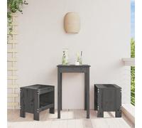 Prolenta Premium - Tabouret de jardin 2 pcs. Gris 40x36x45 cm Pin massif