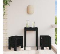 Prolenta Premium - Tabouret de jardin 2 pièces noir 40x36x45 cm pin massif