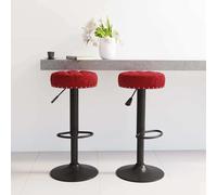 Prolenta Premium - Tabourets de bar 2 pcs. Velours rouge vin