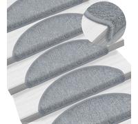Prolenta Premium - Tapis d'escalier 10 pièces 65x24x4 cm gris clair demi-rond Grand