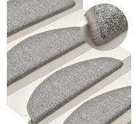 Prolenta Premium - Tapis d'escalier 15 pcs. 65x24x4 cm gris clair demi-rond Grand
