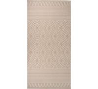 Prolenta Premium - Tapis d'Extérieur Tissu Plat 100x200 cm Marron Rayé