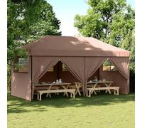 Prolenta Premium - Tente De Réception Pliable Escamotable Avec 4 Parois Latérales Marron